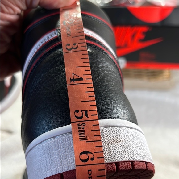 Nike Air Jordan 1 Retro High OG Black and White Sneakers with Red Laces - Picture 15 of 15